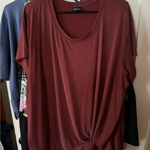 Torrid Women's Rust Brown Knot Front Top